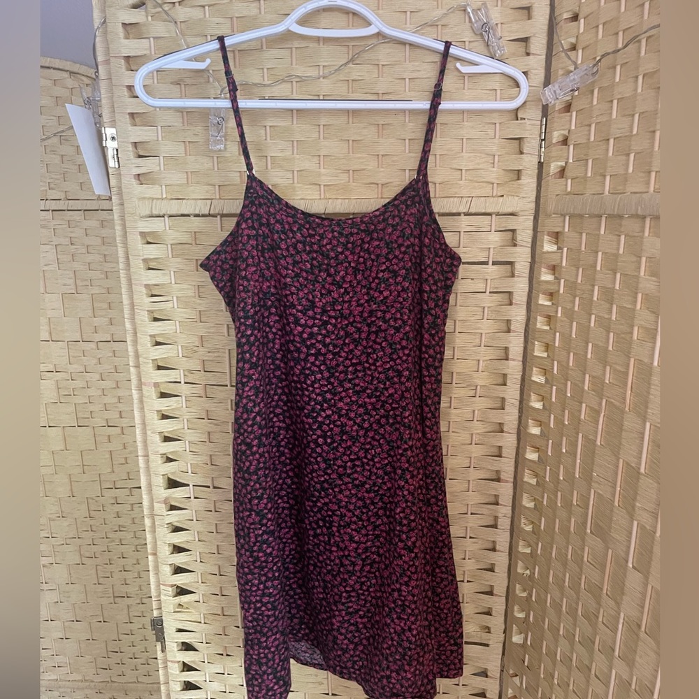 Wild Fable Black Sundress with Pink Roses